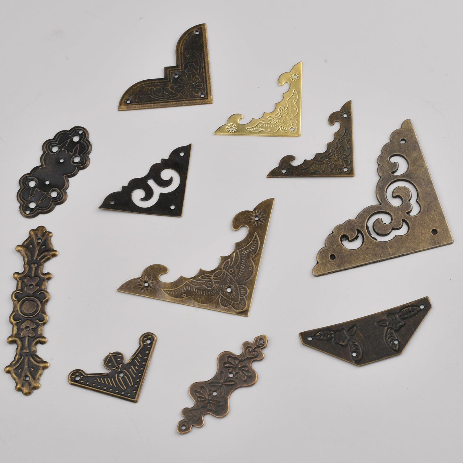 Narożniki książki z brązu | Brąz/Złoto 30/60 szt. 40-79mm Narożniki: Do scrapbookingu Albumy ze zdjęciami Zeszyty(Bronze 65mm,60PCS)