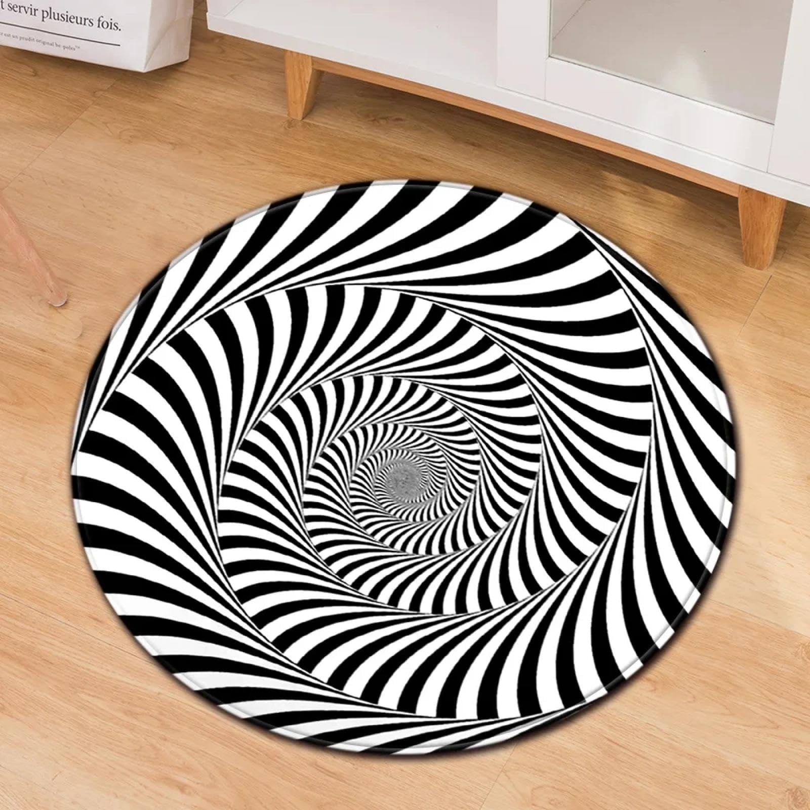 Tapis 3D psychédélique antidérapant vision tourbillonnante maison