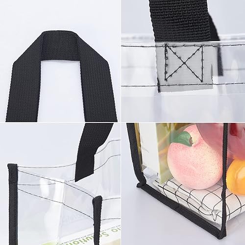 Miniatura 7 de HAOGUAGUA Paquete de 2 bolsas transparentes aprobadas para estadios de 12 x 12 x 6, bolsa transparente transparente para trabajo, conciertos