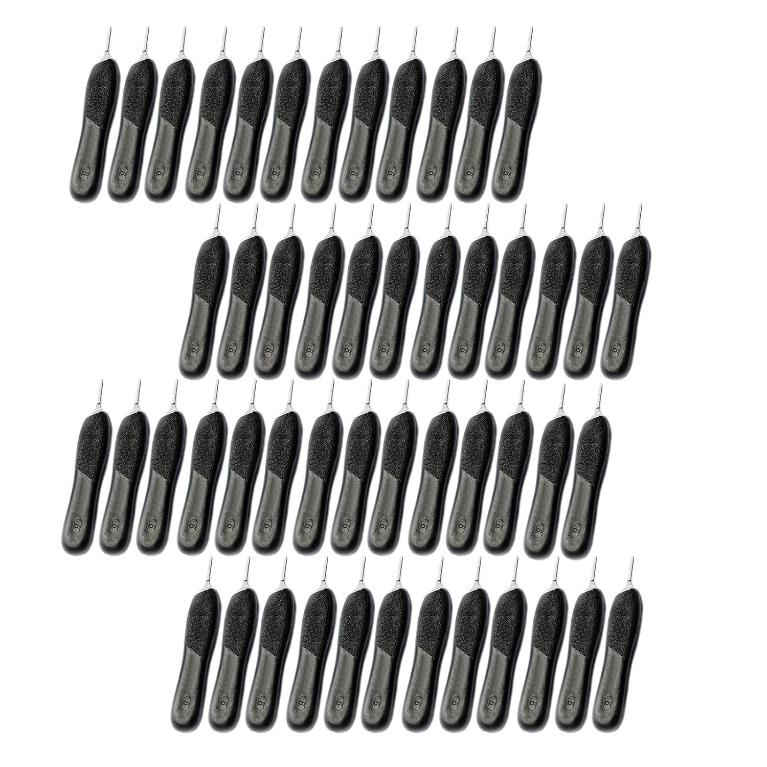 Set of 50 Pcs Plastic Scalpel Handle Black Color #4, Stainless Steel Tip