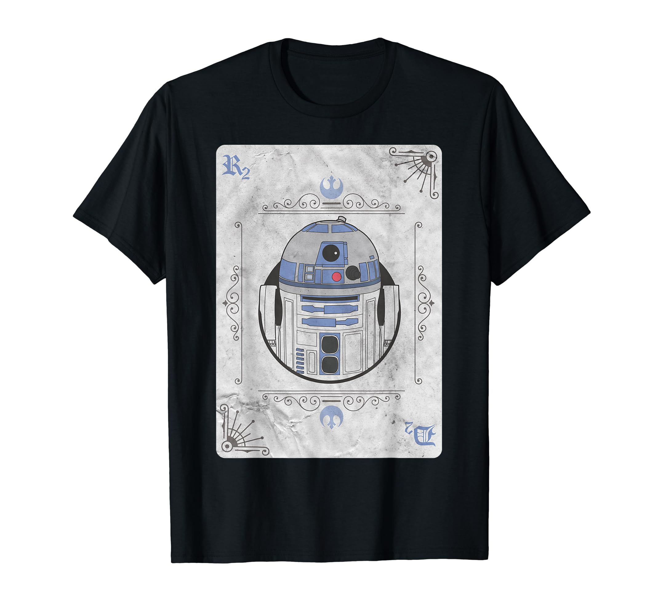 Star Wars R2-D2 Vintage Playing Card Style T-Shirt, Black