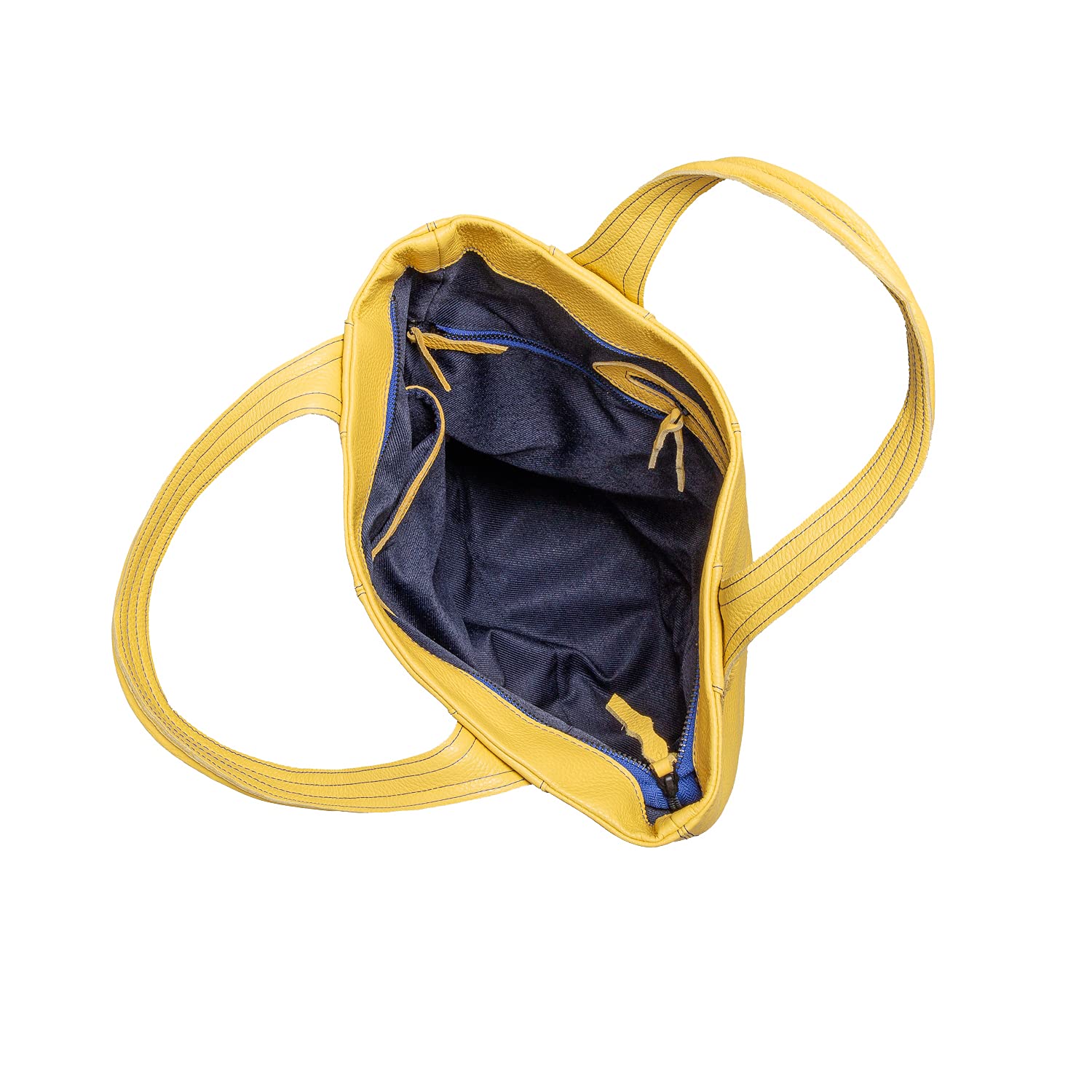 Bolsa Bolso de mano de piel para mujer, diseño Magnifica, grande, color amarillo