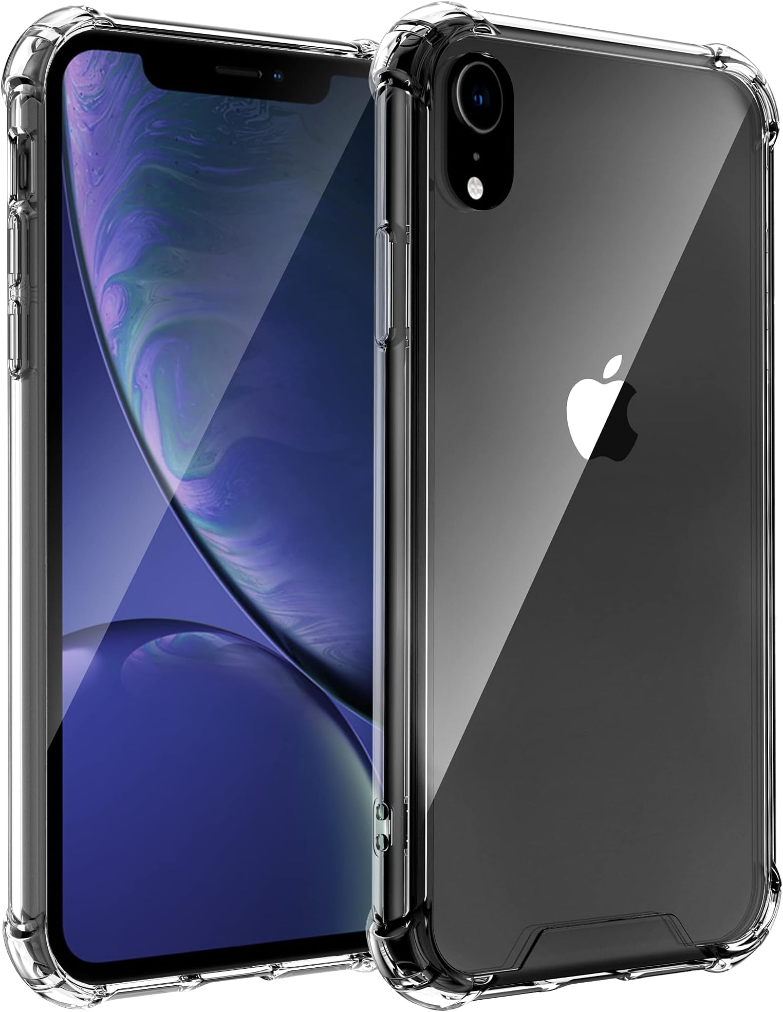 Arae Compatible with iPhone XR Case Hard PC + Soft TPU Frame [Shock-Absorbing] Phone Case for iPhone XR, Crystal Clear