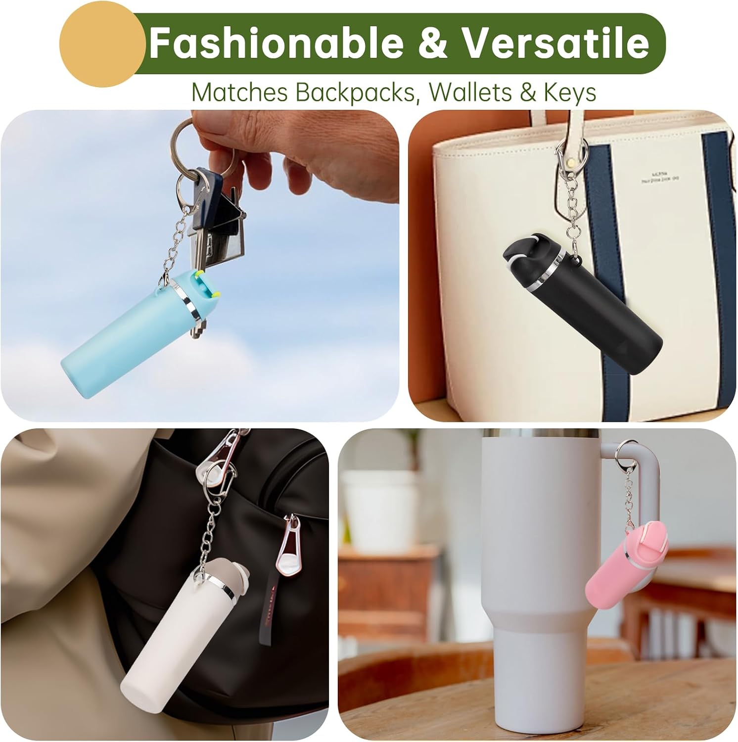 Cute Mini Cup Keychain Compatible with Owala Water Bottle, Tumbler Cup Lip Balm Holder Keychain