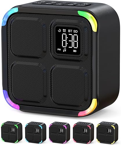Máquina de sonido blanco con 30 sonidos relajantes, temporizador, reloj despertador con altavoz Bluetooth con luces, máquina de sonido recargable