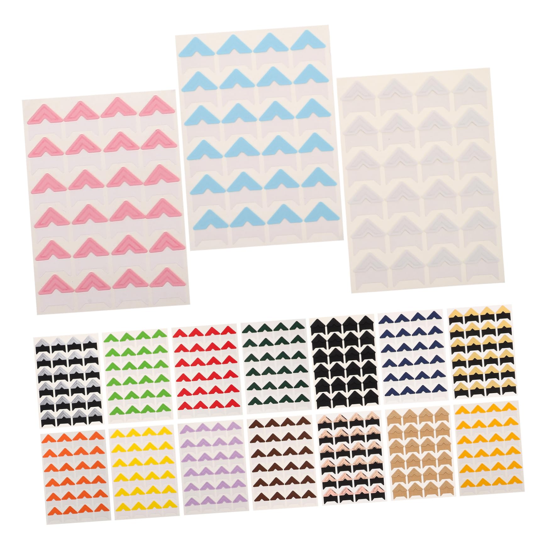 SEWACC 17 Sheets Self-Adhesive Photo Corner Stickers for Scrapbooking Albums Posters and DIY Projects Easy to Use Album Corners for Crafting