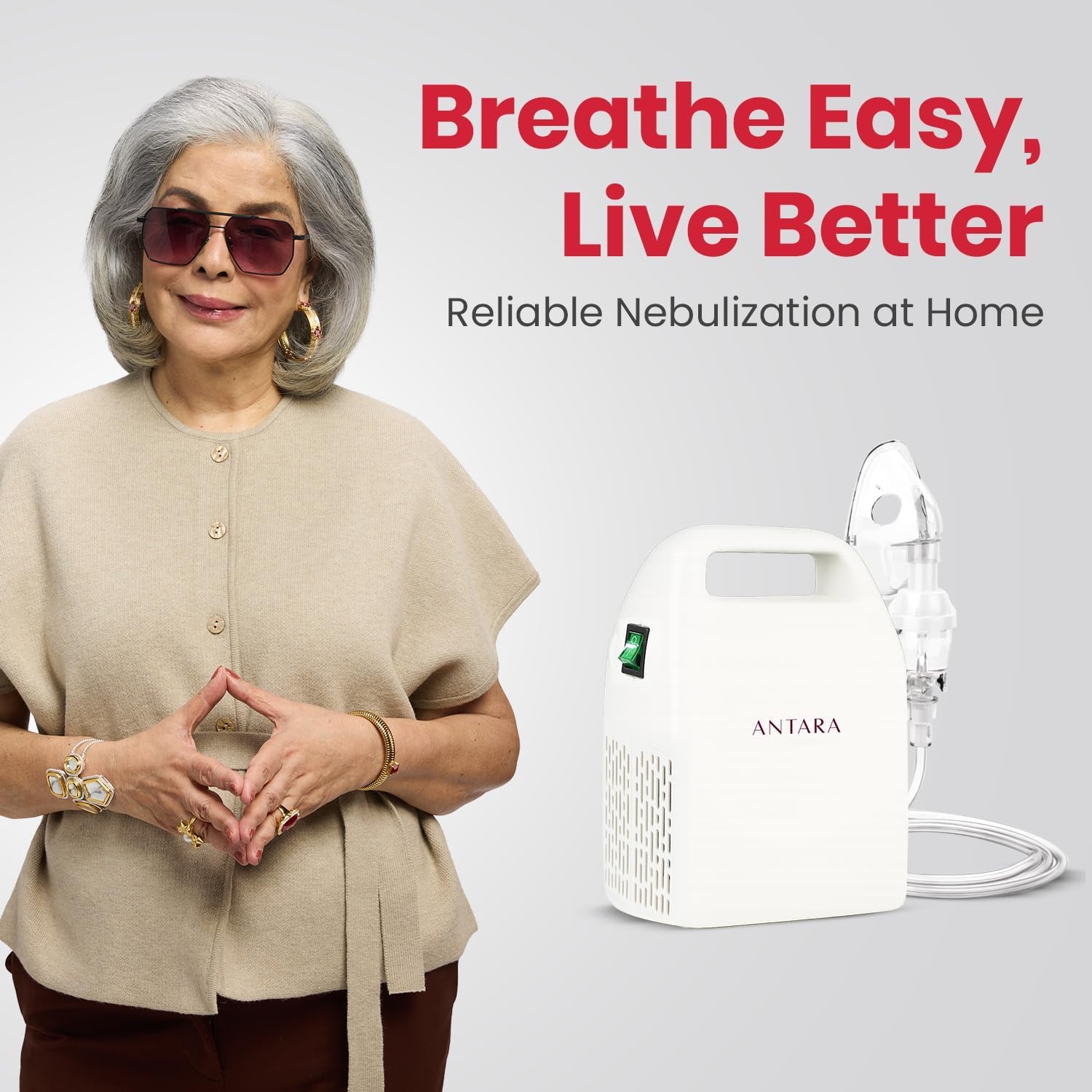AGEasy (Max Group) Nebuliser Machine for Adult and Kids | Nebulizer Machine for Baby | Inhaler Machine with 2 Masks, 1 Mouthpiece & 5 Filters (White) | Steam Machine for Cold and Cough