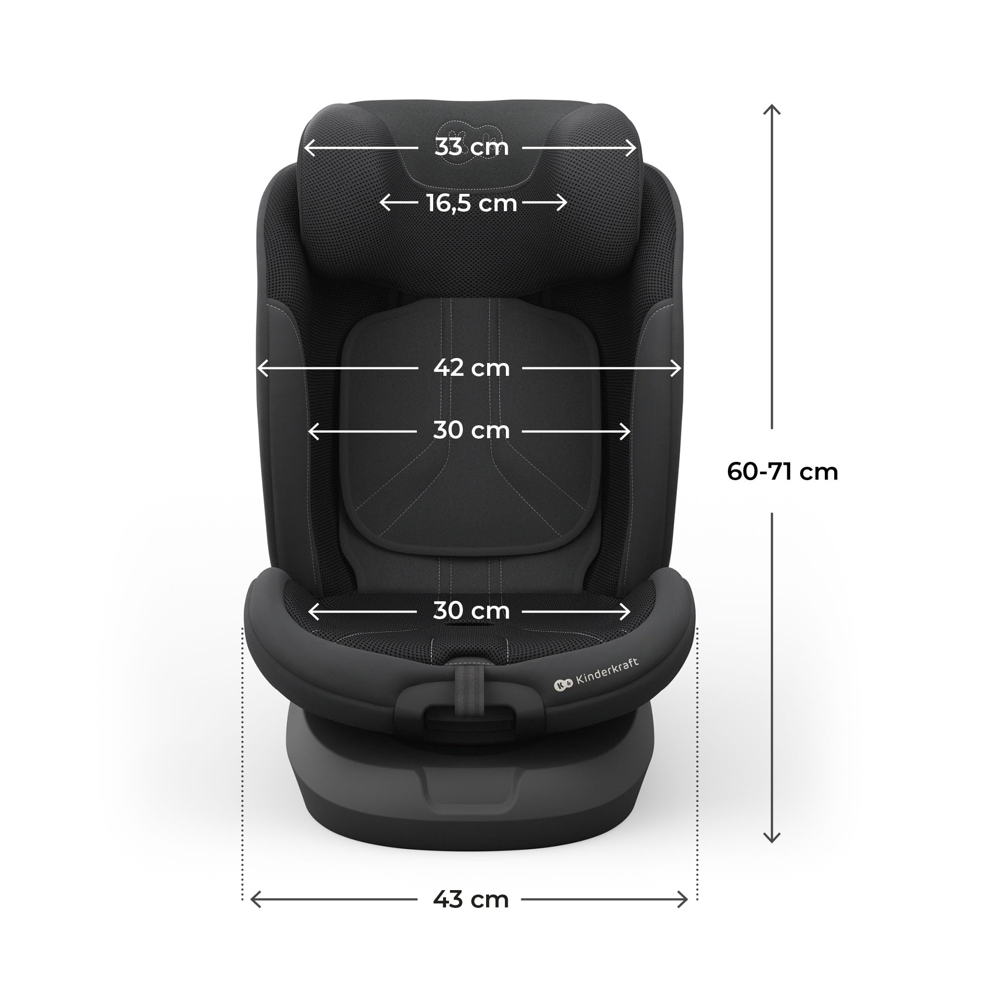 Kinderkraft I-GROW 2 PRO Seggiolino auto 0-36 kg, I-SIZE 40-150 cm, Seggiolino 360 girevole, con Isofix Base, Reclinabile Posizione sdraiata, Poggiatesta regolabile, Gruppo 0 1 2 3, Nero