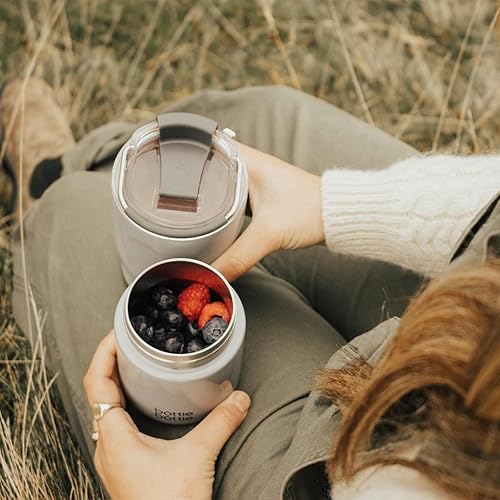 Miniatura 9 de BOTTLE BOTTLE Vasos de acero inoxidable con asa, vasos aislados con 2 tapas, taza de café 2 en 1 de 22 onzas para oficina en casa y fiesta, tazas de