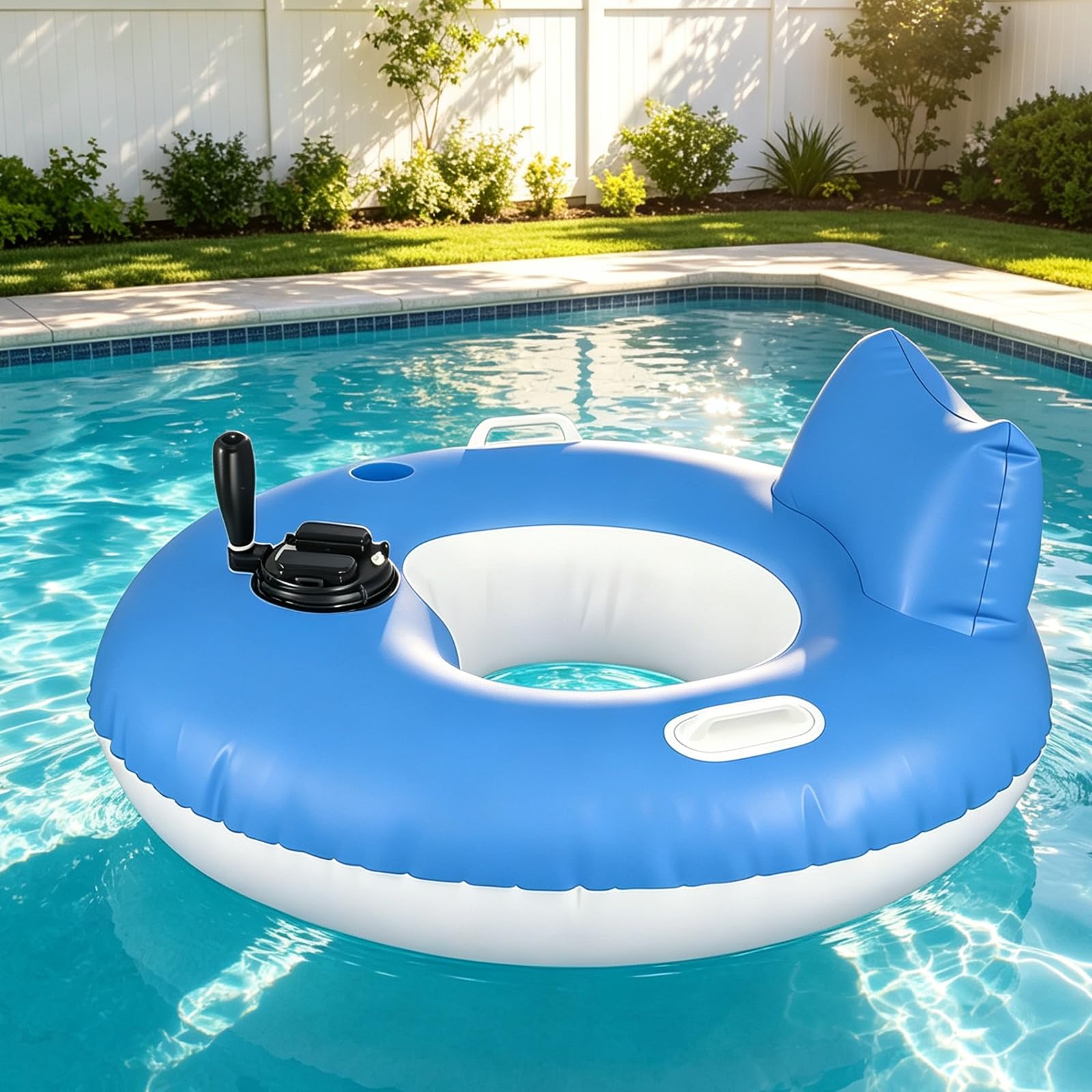 URJWAN Electric Pool Float for Adults,motorized pool floats for adults 66W Motor Inflatable Water Chair | Battery Powered Floating Lounge A