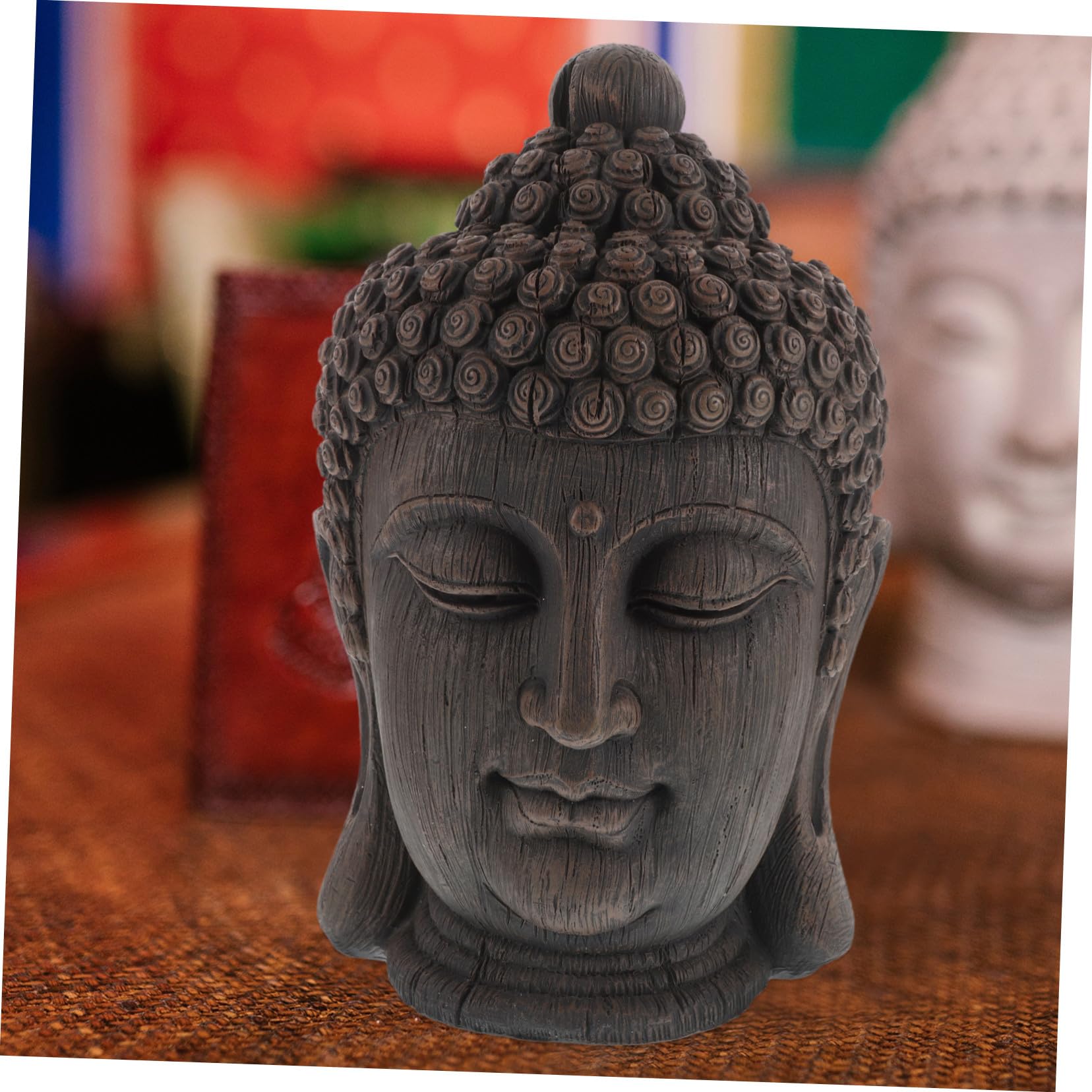 Cabilock Statue Bouddha Extérieur Résine Style Thaï Antique Bronze Tête Bouddha Décor Asiatique Ornement Jardin et Restaurant