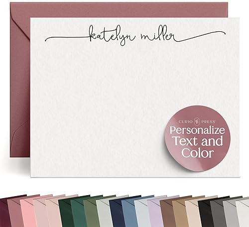 Personalized Stationery for Women Note Cards with Envelopes, Custom Note Cards, Personalized Thank You Cards with Envelopes, Personalized Handmade