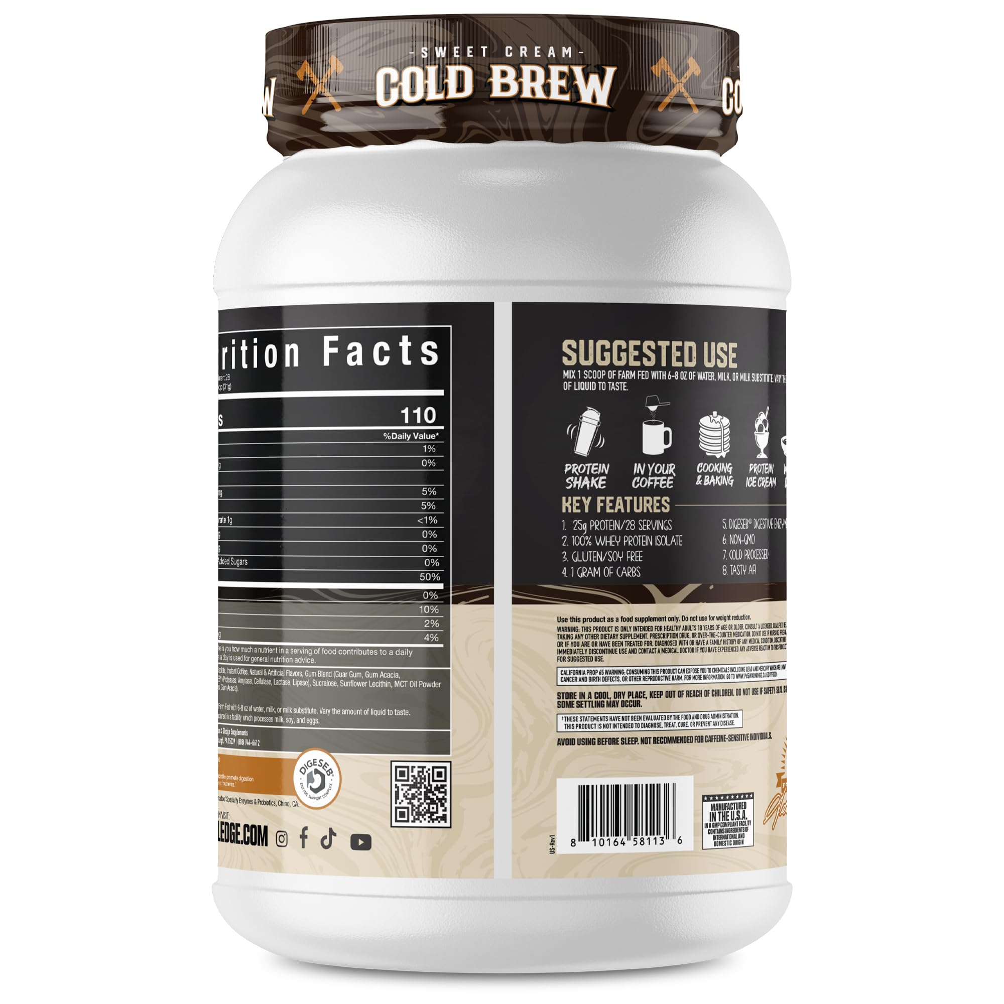 Axe & Sledge Farm Fed 100% Whey Protein Isolate | 25g Protein | Low Carb, Low Sugar, Gluten Free | Protein Powder for Men and Women | Keto | Made in the USA | 28 Servings, Vanilla Milkshake — Amazon image 12
