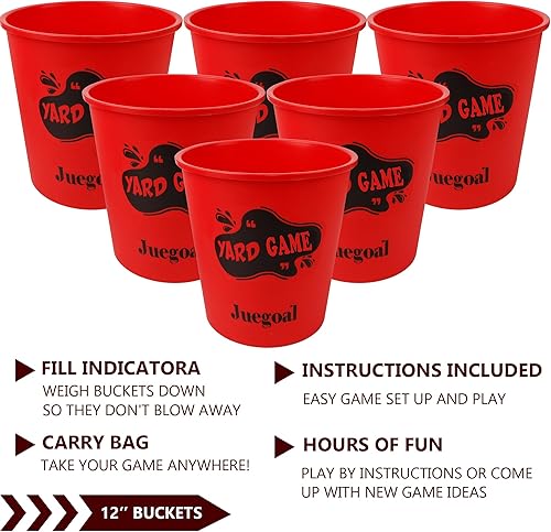 Miniatura 4 de Juegoal Outdoor Giant Yard Pong Game Set Outdoor Toss Game Throwing Game for Beach, Camping, Lawn and Backyard Negro