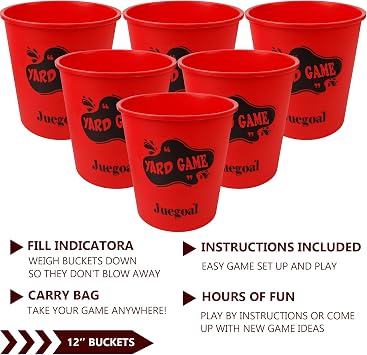 Juegoal Outdoor Giant Yard Pong Game Set Outdoor Toss Game Throwing Game for Beach, Camping, Lawn and Backyard