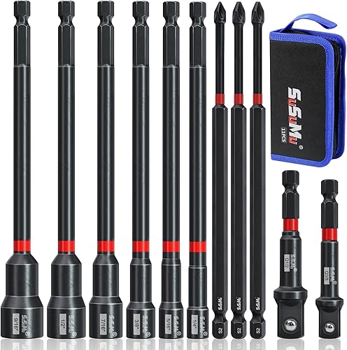 Miniatura 2 de Phillips Bits 2 Impact 1 2 3 4 6 pulgadas Insertar fuertes puntas magnéticas Phillips PH2 10 piezas Phillips puntas destornillador juego de puntas