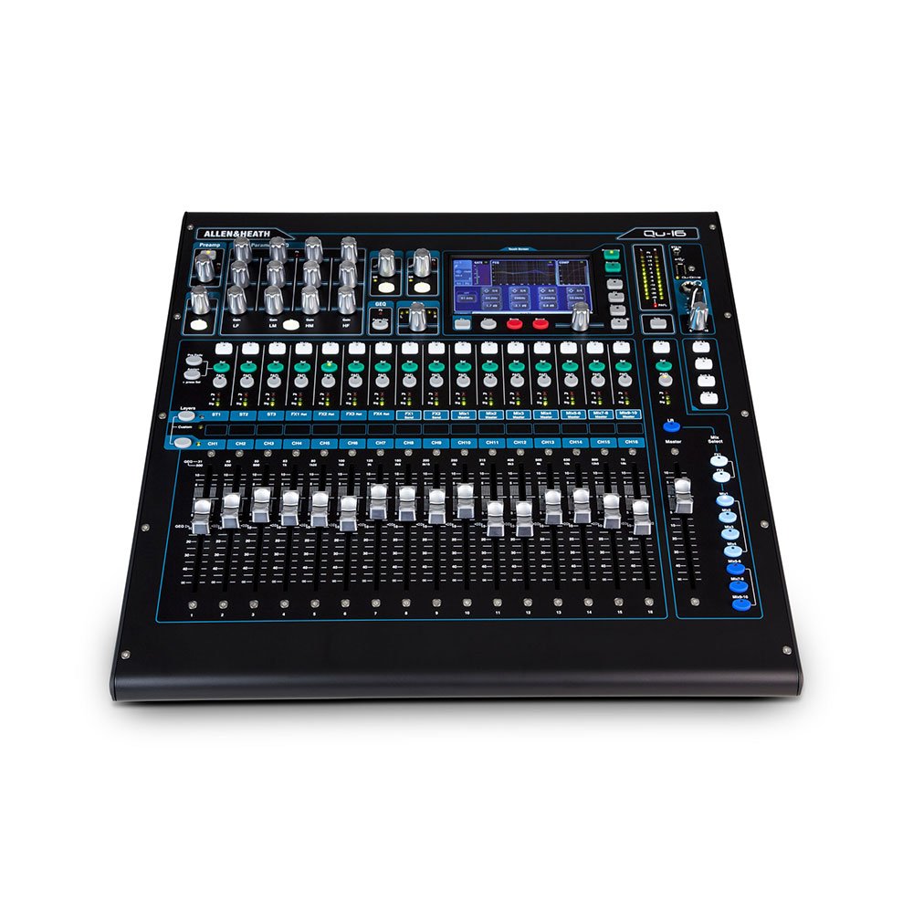 Allen & Heath QU-16 Live and Studio Rackmount Digital Mixer Bundle with Wireless Personal Monitor System