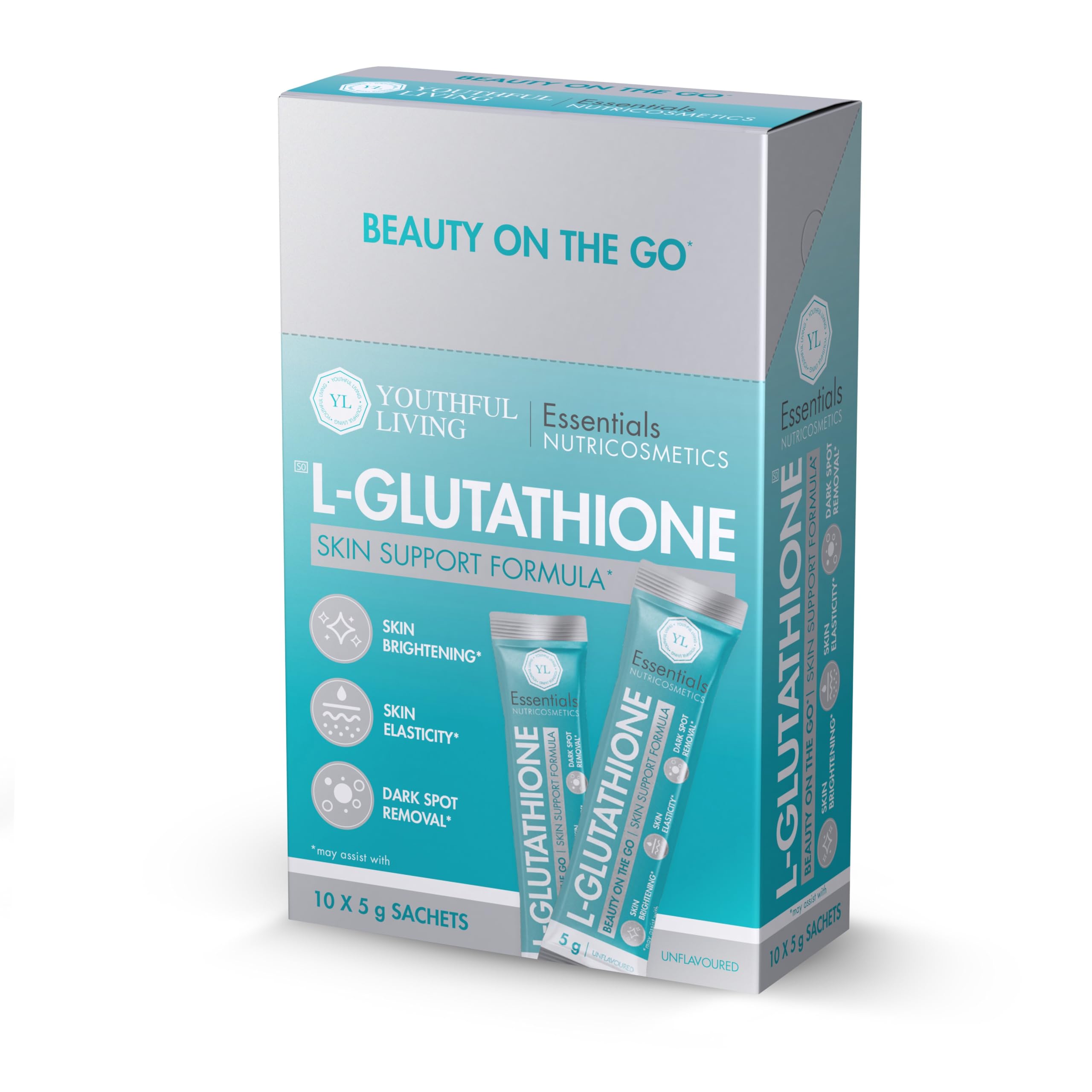 glutathione sachet Youthful Living Nutricosmetics L-Glutathione Unflavoured Sachets 5 g (Pack  of 10) : Amazon.co.za: Health & Household