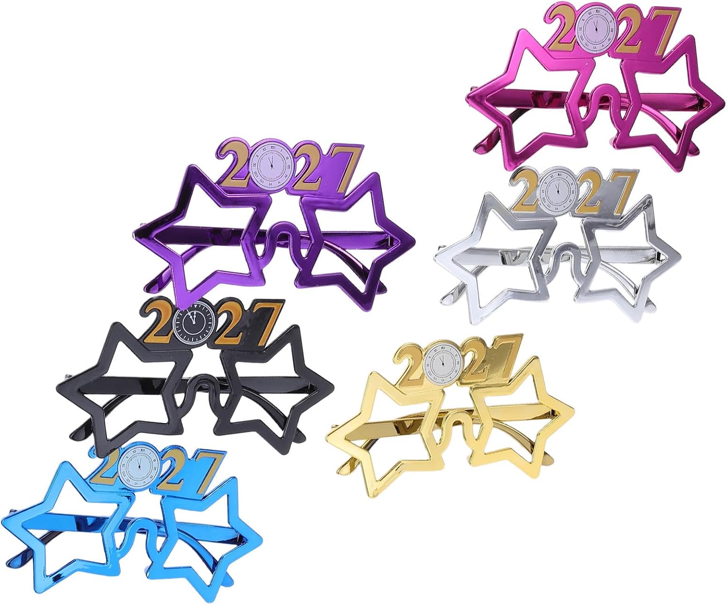 2027 Number Glasses 6pcs New Years Eve Party Glasses Portable and Sturdy PC Material for Celebration and Graduation Events