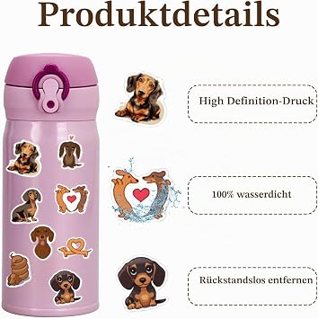 Pack of 60 Dachshund Stickers Dachshund Gifts Stickers PVC Waterproof