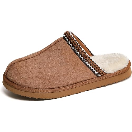 Women's Slippers Cozy Fuzzy House Shoes Winter Warm Memory Foam Slipper for Indoor and Outdoor Faux Fur Mules Cute Fluffy Clogs