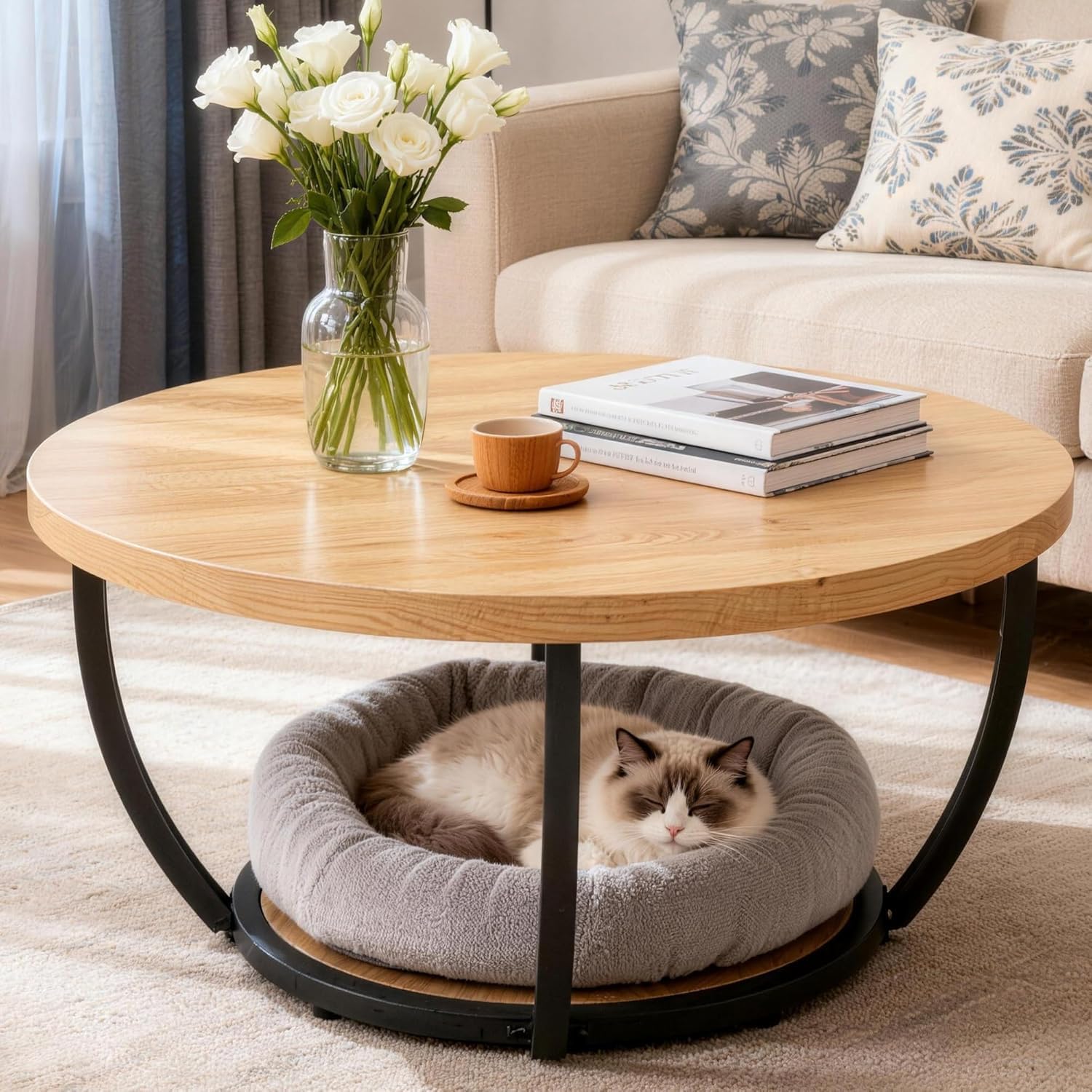 Mingone Table Basse Ronde 80 cm