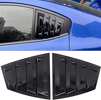 HIGH FLYING for Subaru WRX STi 2015-2020 2021 Back Side Window Scoop Louvers Cover ABS 2PCS (Glossy Black)