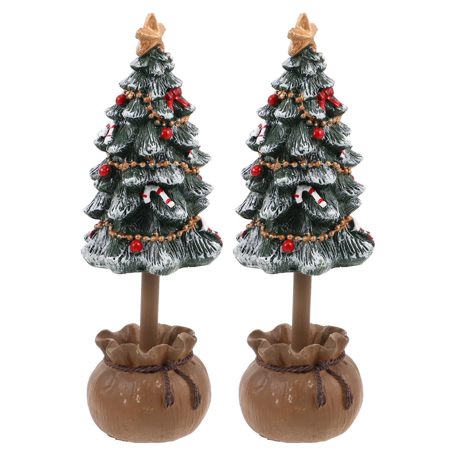 Mipcase 2 Pezzi Mini Alberi di Natale da Tavolo in Resina Verde Decorazioni da Tavola per Feste Natalizie Centrotavola Compatto per Scrivanie e Stufa Decorazioni Natalizie Versatili