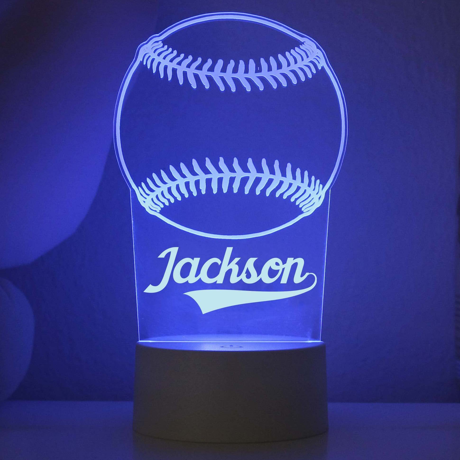 Etchey Personalized Baseball Night Light, Basketball Night Light, Boy's Room, Kid's Bedroom Decor Children's Light, Kids Bedroom