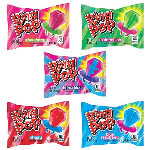Miniatura 4 de Ring Pop Paletas a granel envueltas individualmente, paquete de fiesta variada, 20 paletas por bolsa (caja de 12 bolsas)