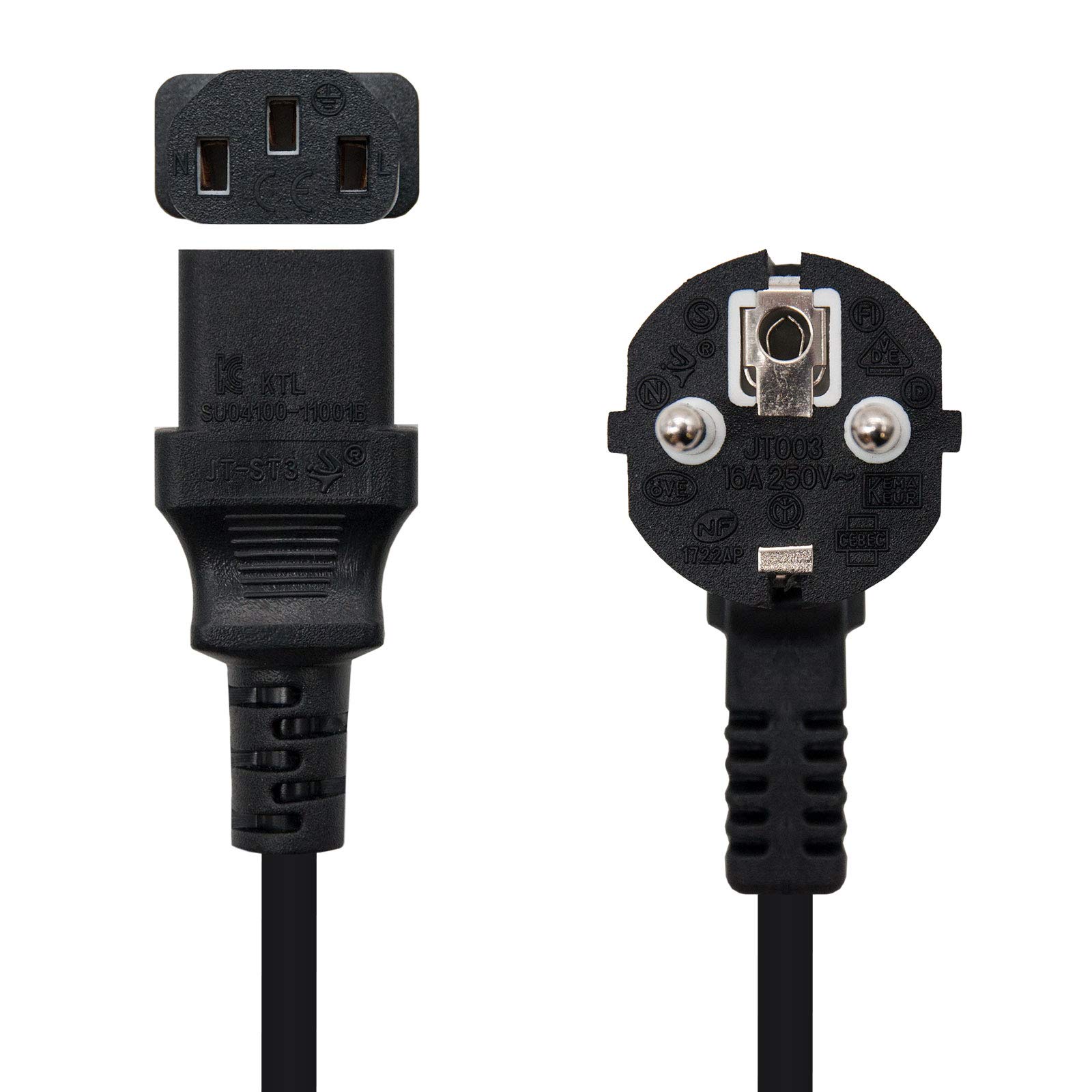 NANOCABLE 10.22.0202 - Cavo Alimentazione Per CPU O Monitor, C13/C14, Rame AWG18, 1,5m, Nero
