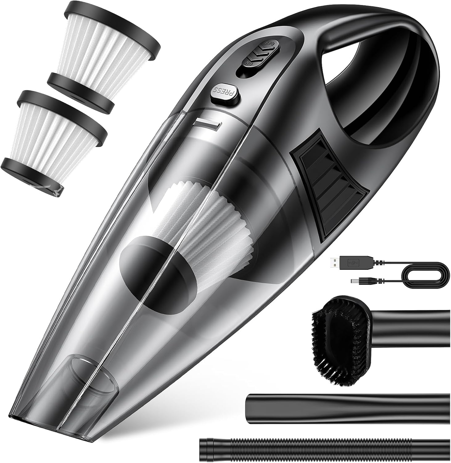 Aspirateur Voiture Portable sans Fil – Aspirateur à Main à Forte Aspiration, Mini aspirateur Rechargeable pour Le Nettoyage de la Maison