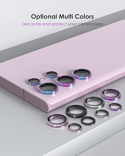 Miniatura 4 de Protector de lente de cámara para S23 Ultra, anillo de aleación de aluminio 9H vidrio templado antiarañazos, accesorios decorativos para Samsung