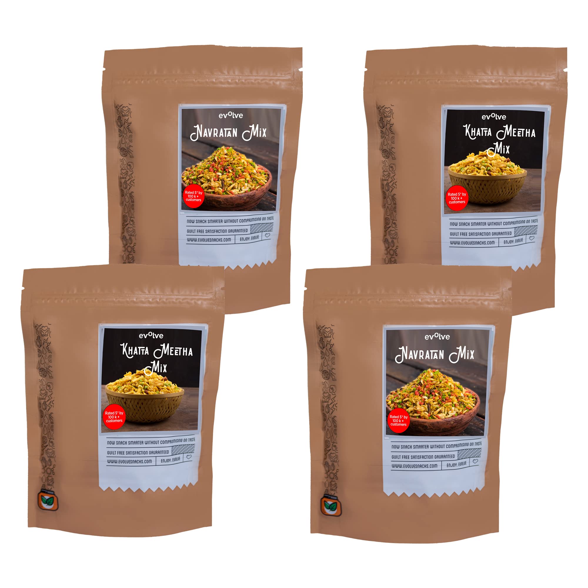 Evolve Namkeen Snacks Combo - Khatta Meetha and Navratan Mix, Vacuum Fried, Crunchy, Tasty Indian Snack, No Preservatives, Sweet Sour Flavors, Ready to Eat -100g Pack of 4 (B0BDY7XXHF) Amazon Price History, Amazon Price Tracker