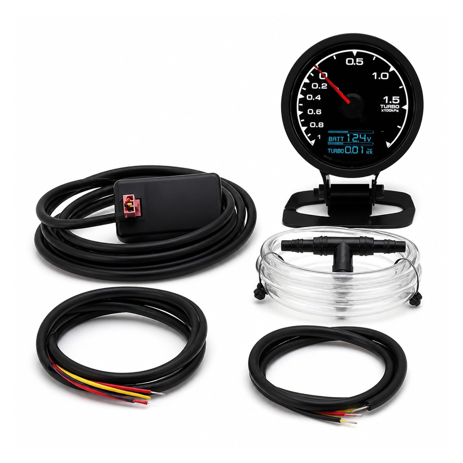 Ciśnieniomierz, Cyfrowy Wskaźnik Samochodowy LCD 62 Mm DF61204 | Turbine