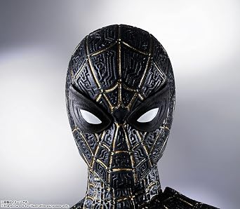 Tamashi Nations S.H. Figuarts Spider-Man Black & Gold Suit Spider-Man: No Way Home, Approx. 5.9 inches 150 mm, ABS & PVC Pre-Painted Action Figure