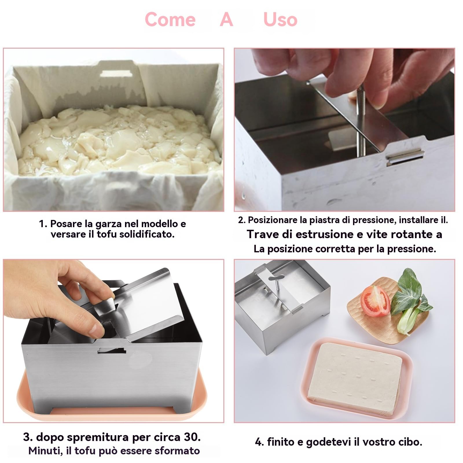 Un kit de presse de presse de tofu de qualité alimentaire en acier inoxydable fabricant de tofu pression réglable pour presse de presse de presse de presse de presse de moule de lave-vaisselle pour