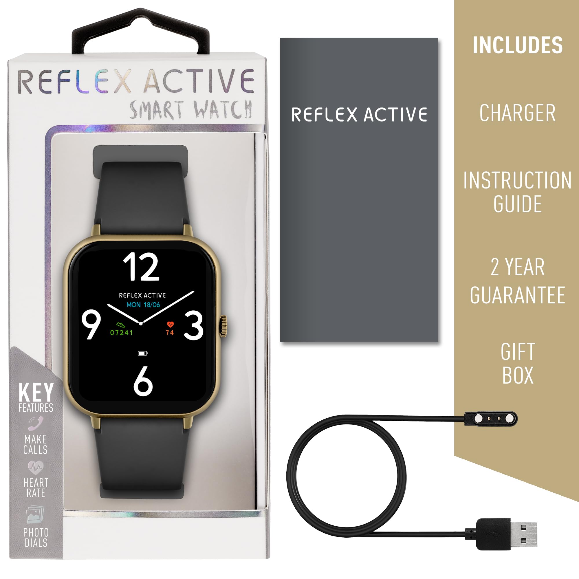 Reflex Active Smart Watch RA23-2168, Jasnozłoty