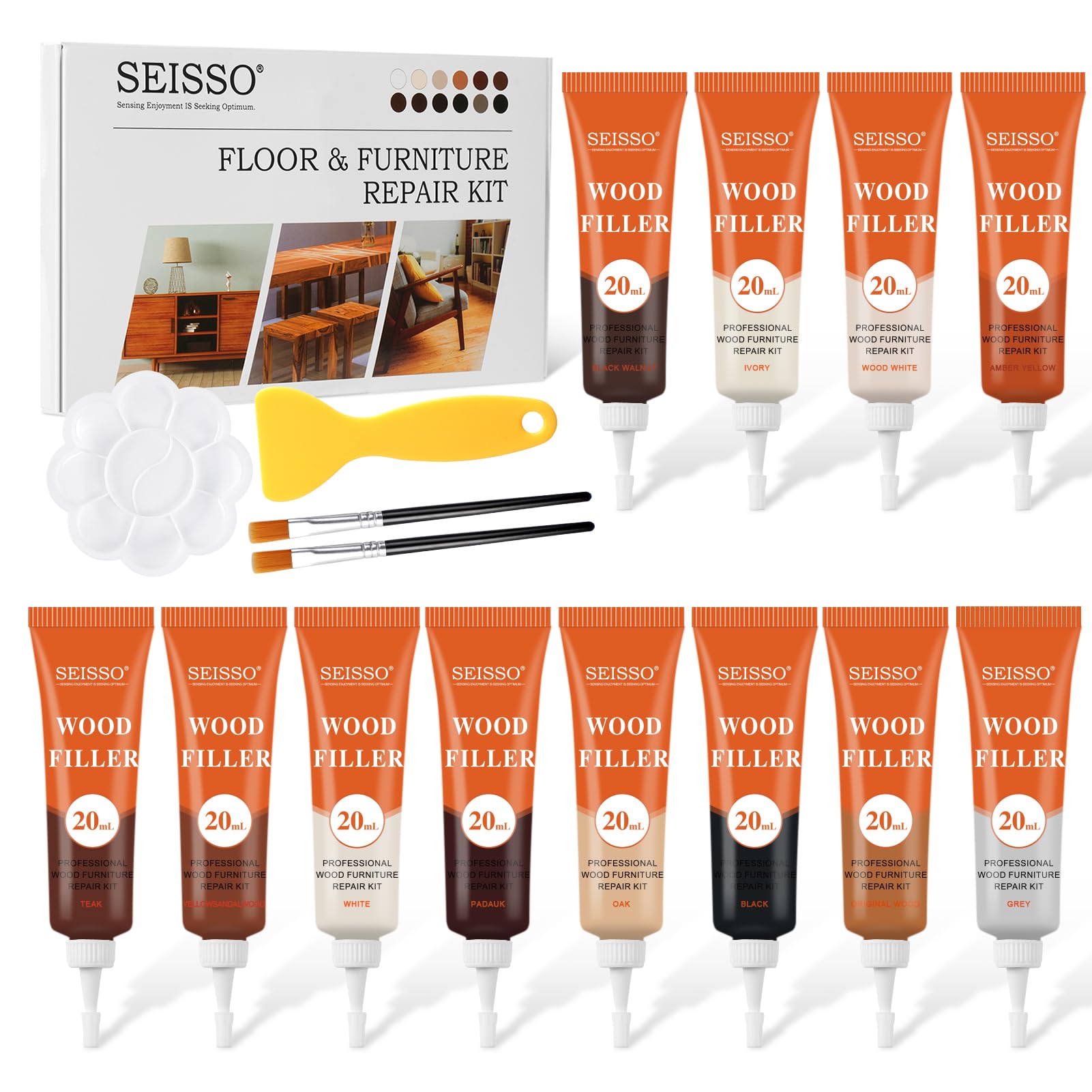 SEISSOWood Restoration Kit, Wood Repair, Furniture Touch Up Pen, Scratch Repair, Laminate Parquet Repair Kit