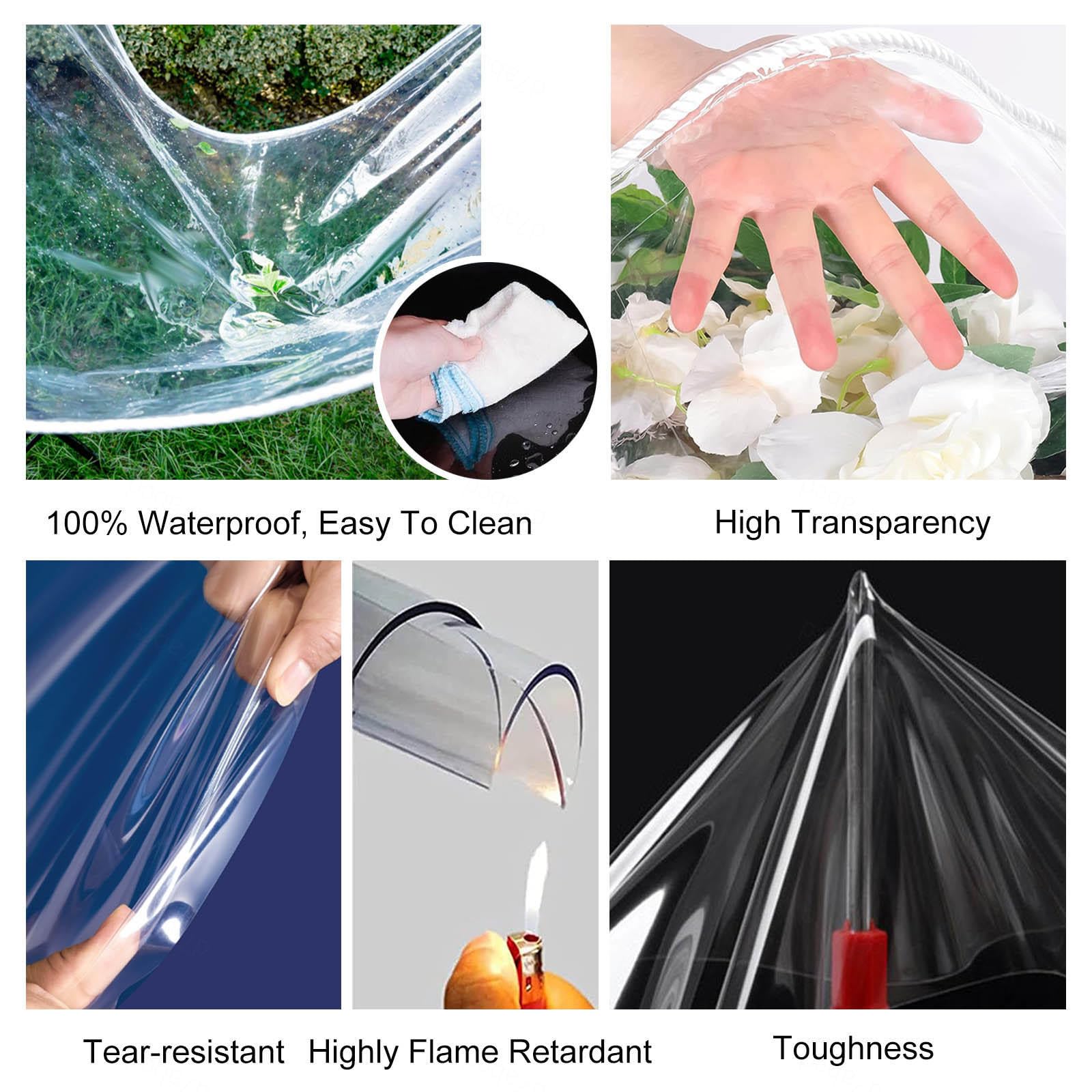 Transparente PVC Plane Seitenteil Mit Reissverschluss Tür,Outdoor Durchsichtige Plane Vorhänge,Pergola Terrasse Veranda Carport Pavillon wasserdichte Abdeckplanen Mit Ösen,L×H-2.3 * 2.5m(7.5 * 8.2ft)