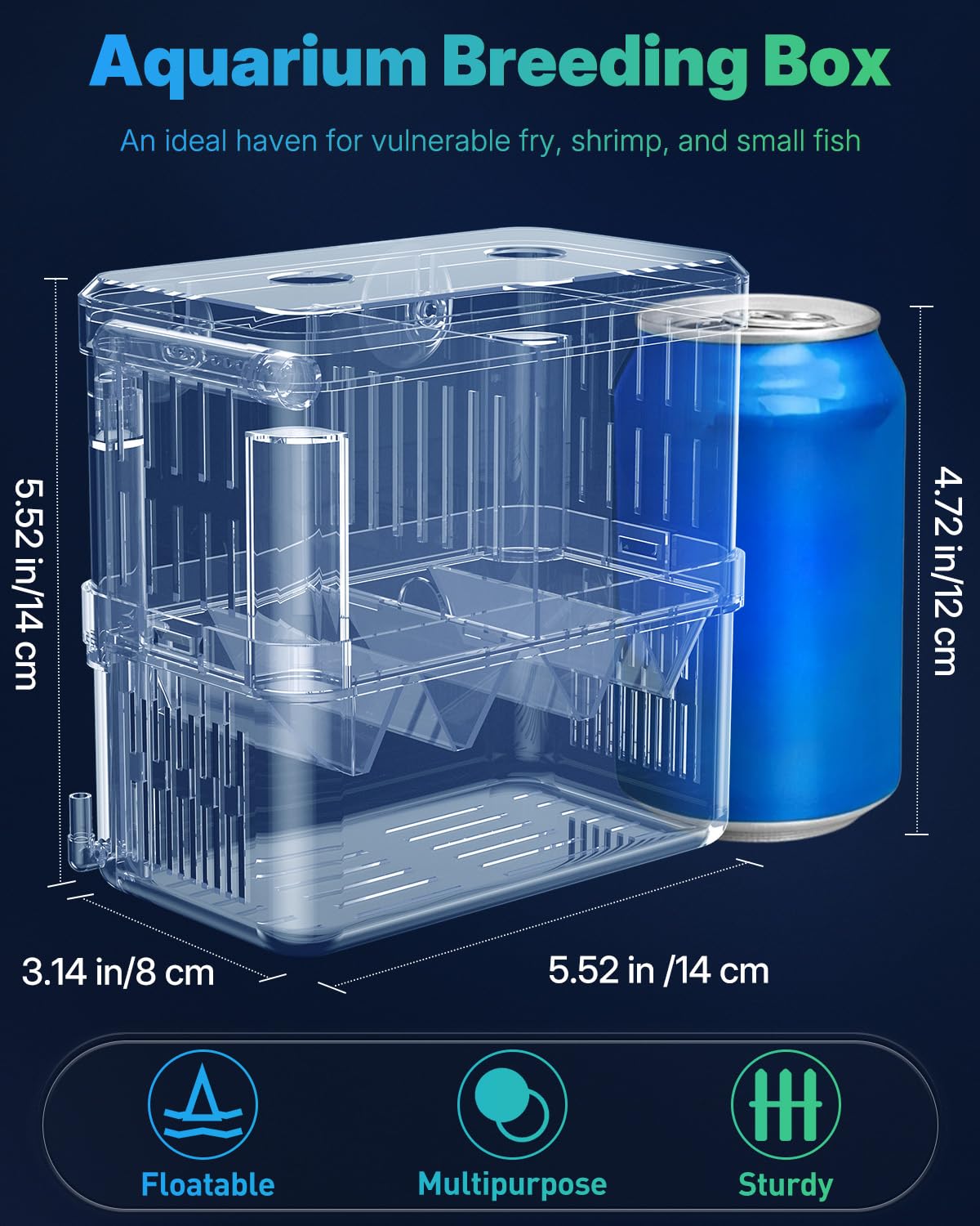 Pawfly Caja de cría para Acuario, Recipiente de plástico Transparente para Peces, incubadora para alevines, camarones, Betta, pez Payaso, Caja de Aislamiento Grande para Peces