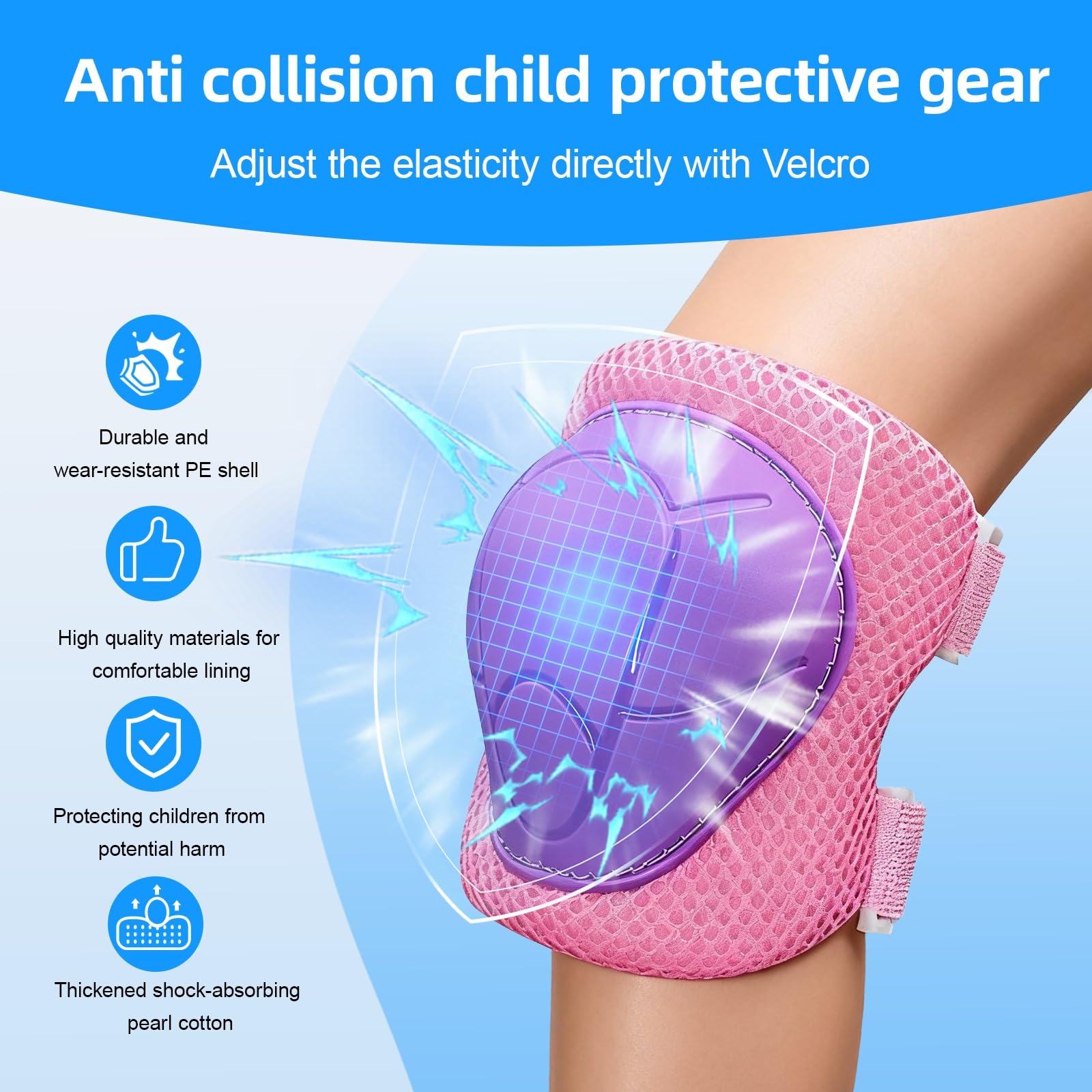 Rodilleras para niños, rodilleras y coderas para niños de 3 a 10 años, juego de equipo de protección para niñas y niños con muñequeras para patinaje, ciclismo, patinaje, patinete