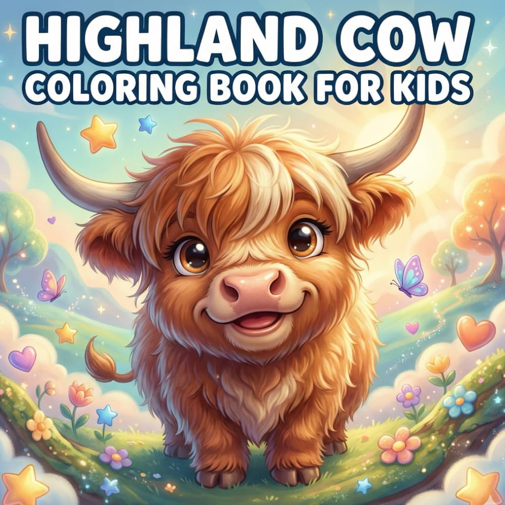 Highland Cow Coloring Book for Kids: Over 50 Pages of Fun & Magical Designs!