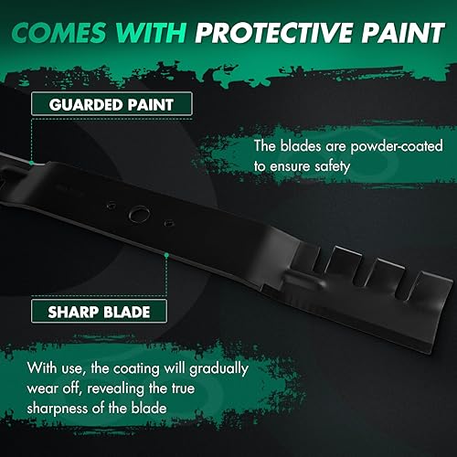 Miniatura 3 de SCITOO Paquete de 2 cuchillas para cortacésped, cuchillas de 42 pulgadas compatibles con Cub Cadet 490-110-C129,742-04101, 742-3033, 759-04081,