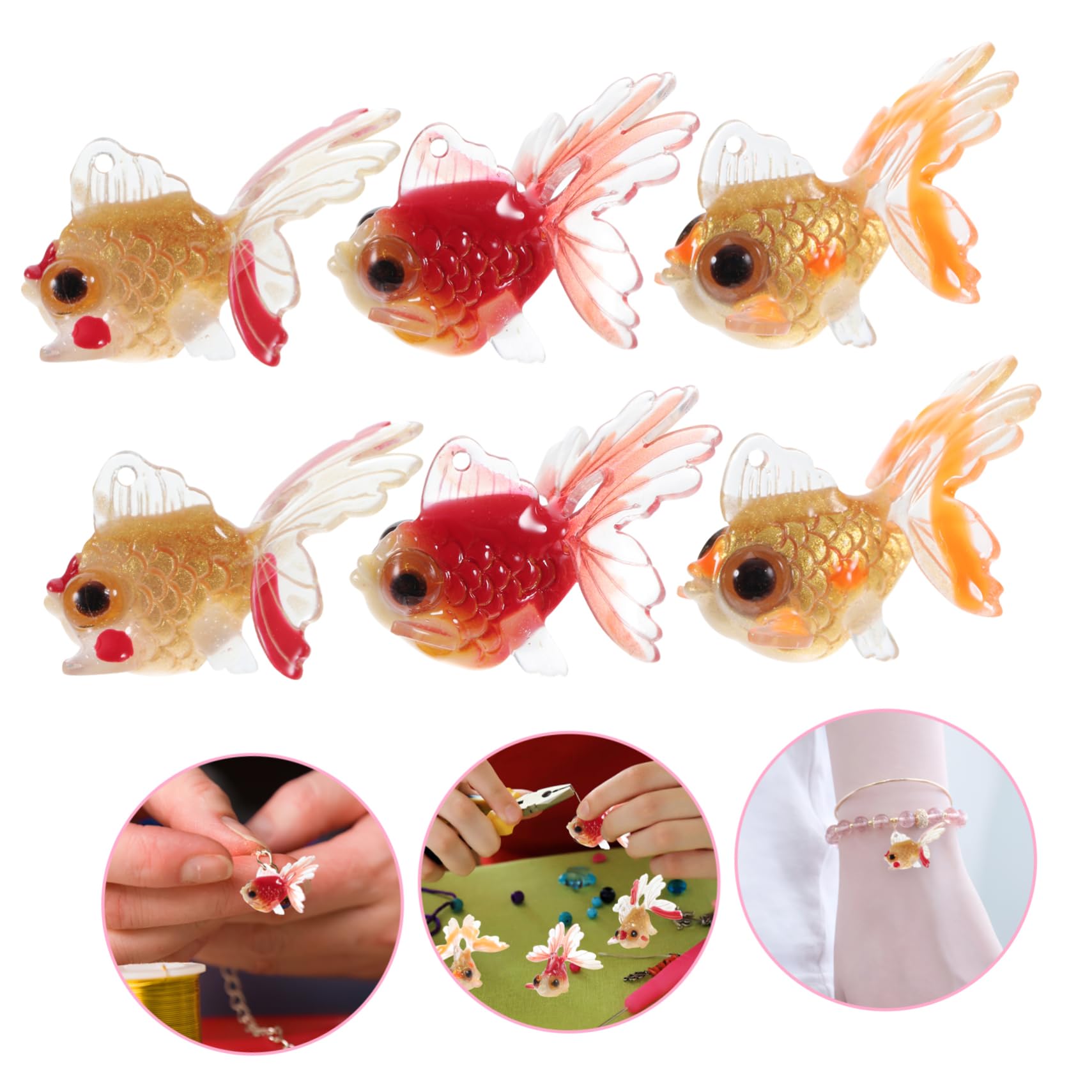 TEHAUX Forniture Di Gioielli Fai Da Te Ciondoli Per Realizzare Braccialetti Ciondolo a Forma Di Pesce Ciondoli Per La Creazione Di Gioielli Ciondoli Animali 3d Resina