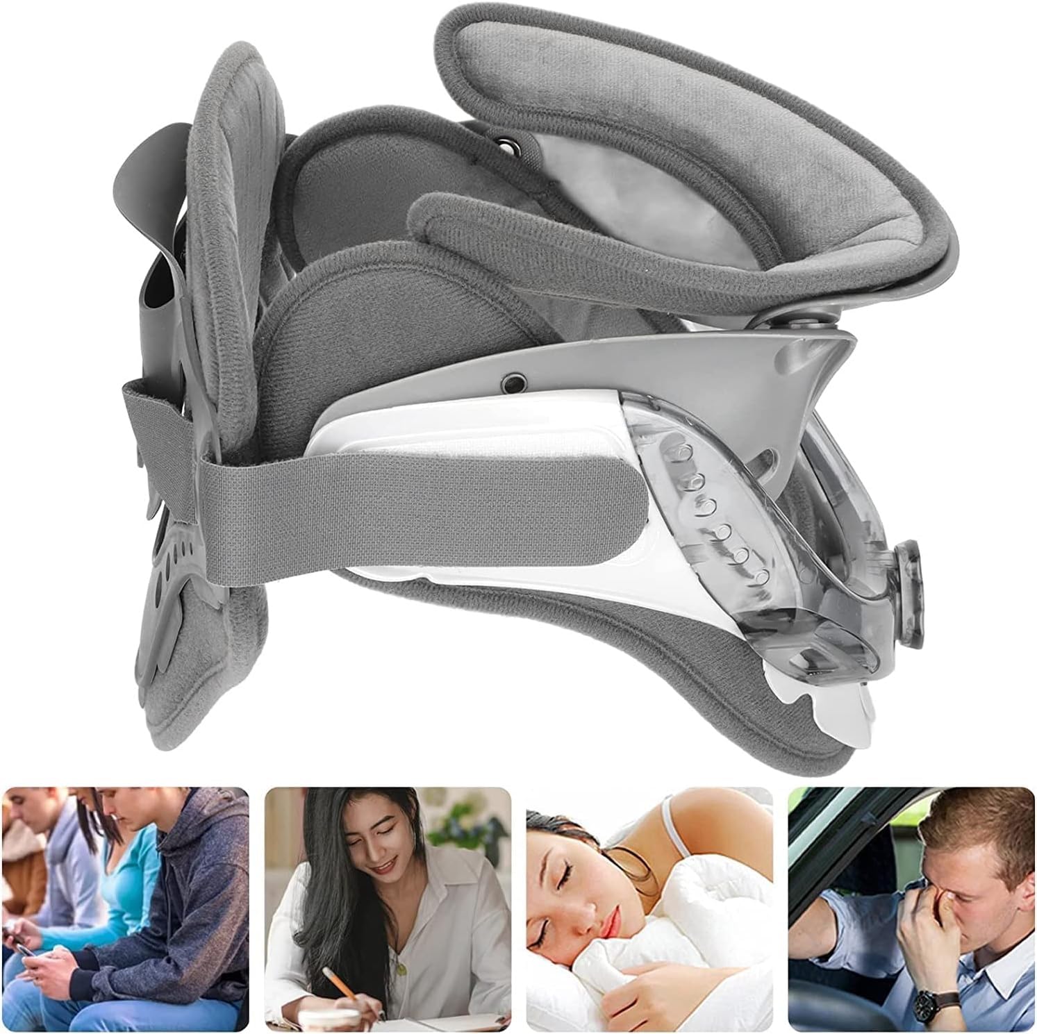 ELzEy Soporte for el Cuello, collarín Cervical, Dispositivo de tracción Cervical Ajustable en Altura, for el Soporte for el Cuello Alivia el Dolor y el amp; Presión en la Columna