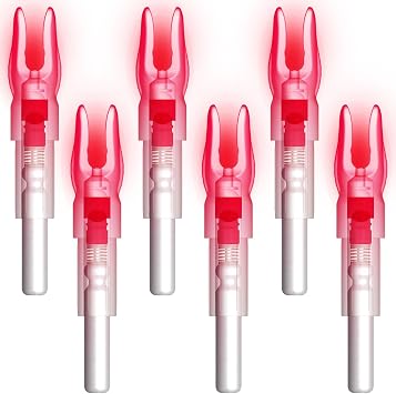 6PCS S Led Lighted Nocks for Arrows with .244"/6.2mm Inside Diameter,Screwdriver Included