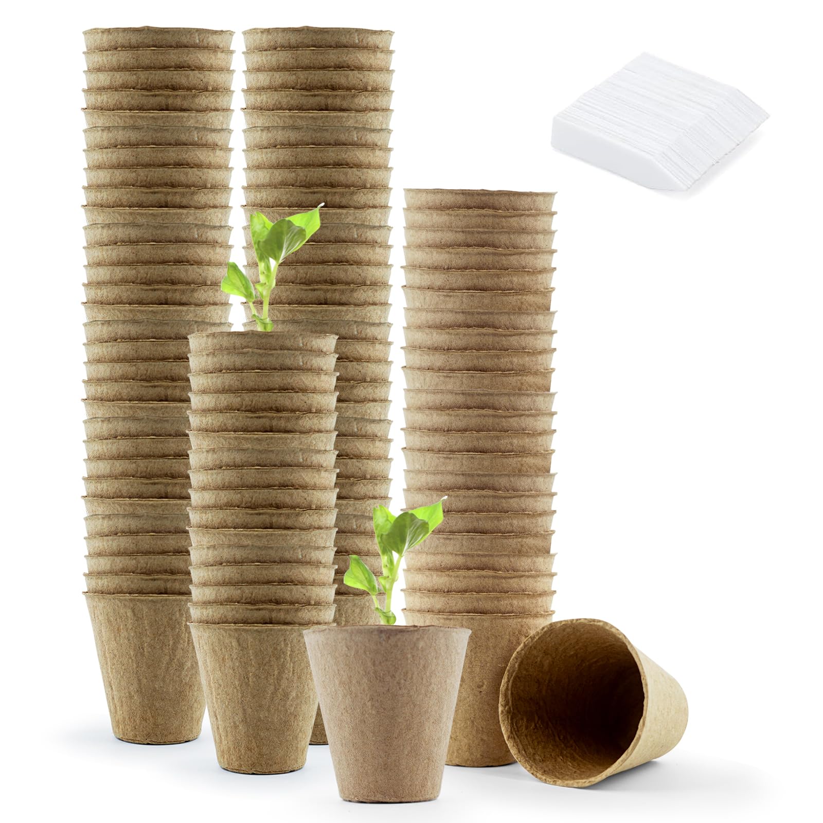 Muzhira Germination Pots, 8cm 50pcs Plant Nursery Pots, Flower Pot Plant Container for Seedlings, Cuttings, Transplanting