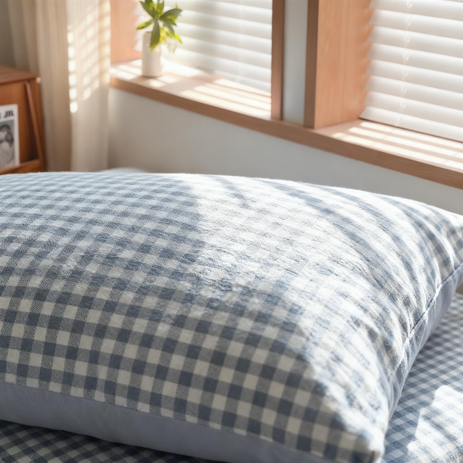 GIBZ Taie d'oreiller en Coton Lot de 2 Taie Oreiller Lavables en Machine Format Housse Coussin Vert 3 48x74cm