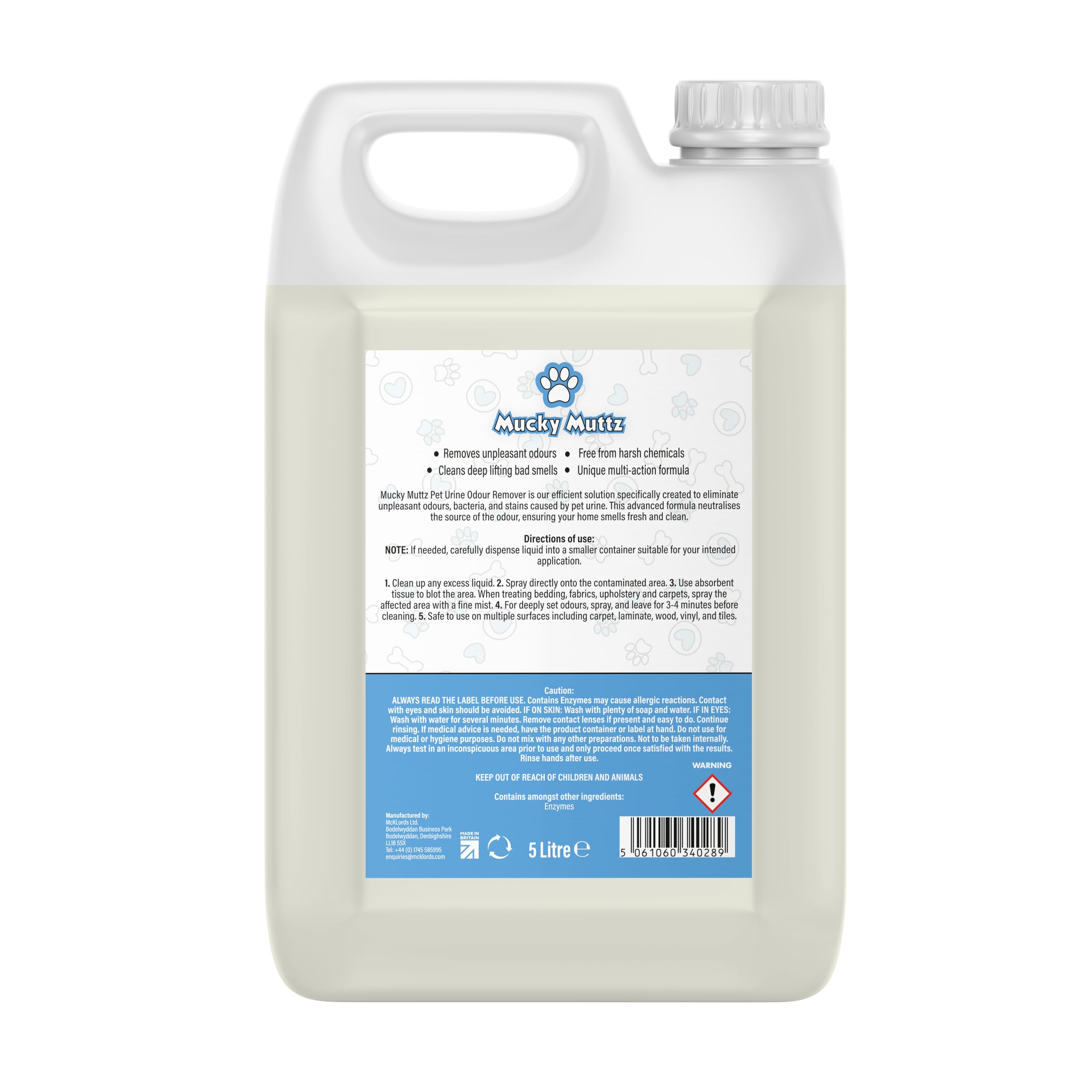 Éliminateur d'odeurs d'urine d'animaux domestiques 5 litres